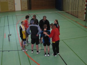 Versammlung der 2. Mannschaft vor dem Punktspiel.